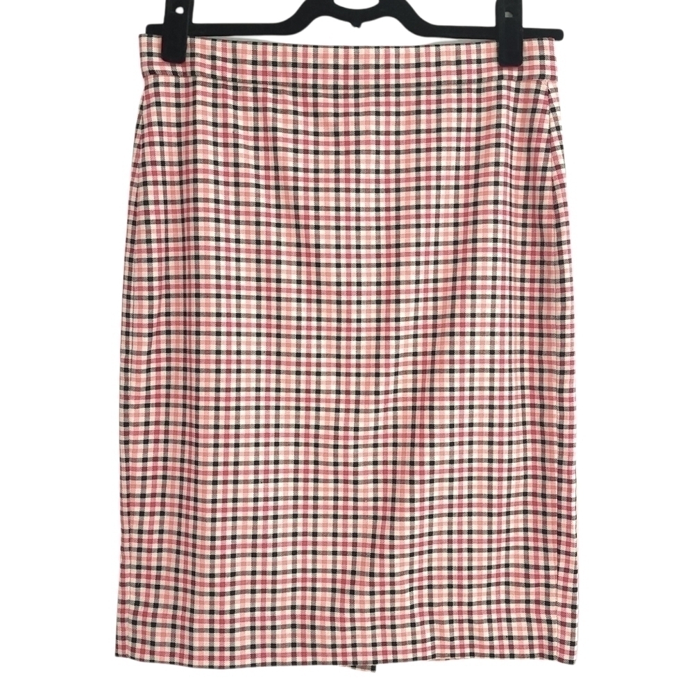 𝅺LANDS' End Black and Pink Houndstooth Pencil Skirt
